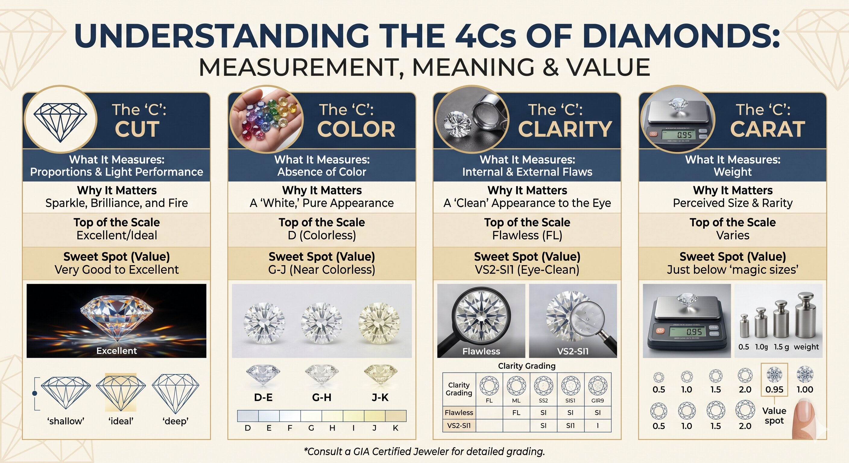 understanding the 4Cs of diamond